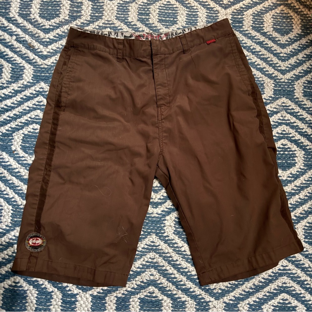 Split- Y2K brown shorts.